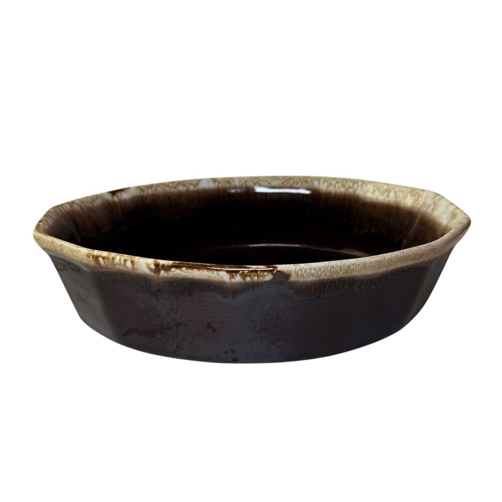 Vtg McCoy #7070 Oven Proof Oval Baking Dish Brown Drip Glazed Ware Pottery USA‎